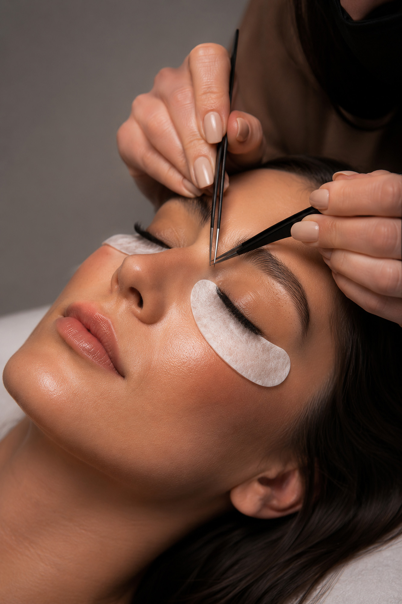Professional lash lift treatment in progress at The Pip Rx, enhancing the client's natural lashes for a brighter, more open-eyed look.